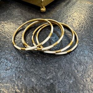 Chic Gold and White Bracelet Trio